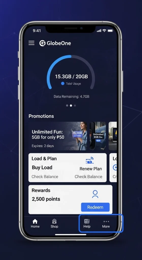 Avail Free Go5G on Globe via app